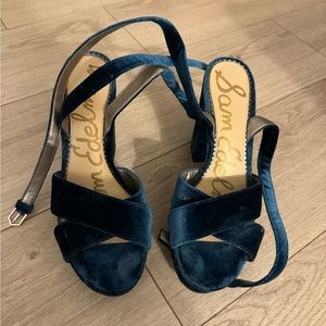 Sam Edelman velvet teal heels